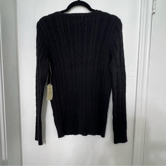 St. John’s Bay Women’s Long Sleeve Pullover Cable Knit, Ribbed Trim, V-Neck, Med - Picture 7 of 7